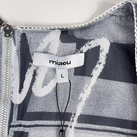 Miaou | NWT Campbell Corset Stretch Canvas Stone Grey 90s Y2K Pop Art L - Picture 5 of 12